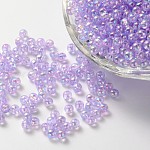 Perle acriliche trasparenti ecologiche, tondo, ab colore, lilla, 8mm, Foro: 1.5 mm