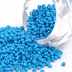 Perles de rocaille en verre, Dodger bleu, 12/0, 1.5~2mm, Trou: 0.5~1mm, environ 30000 pcs / sachet 