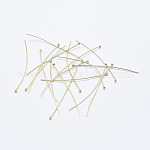Brass Ball Head Pins, Long-Lasting Plated, Nickel Free, Real 18K Gold Plated, 20x0.6mm, 22 Gauge, Head: 1.8mm, 750pcs/bag