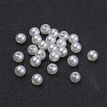 Acrylique blanc cassé imitation lâche en vrac rond perles intercalaires en perles pour bijoux pour enfants, 4mm, Trou: 1mm