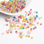 Transparent Acrylic Beads, AB Color, Faceted Round, Mixed Color, Mixed Color, 4x3.5mm, Hole: 1mm, about 16400pcs/500g