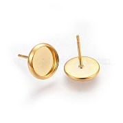 Плоские круглые серьги-гвоздики из нержавеющей стали 304 STAS-I323-8mm-G03