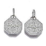 Латунные микро проложить кубического циркония подвески ZIRC-T013-11P-NF