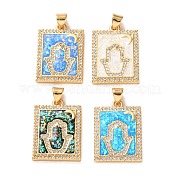 Латунные микропаве прозрачные подвески с фианитом KK-S048-03G