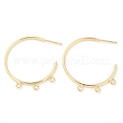 Brass Ring Stud Earrings Findings KK-K351-26G