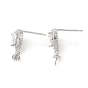 Серьга-гвоздик из латуни с микропаве из кубического циркония KK-C021-13P