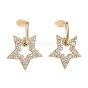 Серьги-гвоздики с цирконом из латуни EJEW-F256-03G
