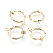 Brass Clip-on Hoop Earrings KK-L169-06G