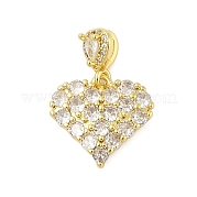 Сердце стойки обшивки латунь микро проложить Цирконом подвески KK-Z074-55G