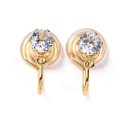Фурнитура для ушей из латуни с микропаве из кубического циркония KK-F898-15D-G