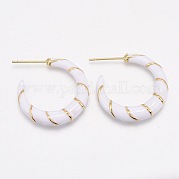 Серьги-кольца из латуни с эмалью EJEW-L231-62B