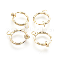Brass Screw On Clip Earring Converter, Spiral Ear Clip, for Non-Pierced  Ears, with Loop, Nickel Free, Real 18K Gold Plated, 18~19x17x10.5mm, Hole:  1.6mm