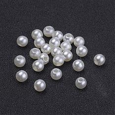 Creamy White Chunky Imitation Loose Acrylic Round Spacer Pearl Beads for Kids Jewelry X-PACR-4D-12