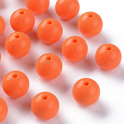 Abalorios acrílicos opacos, redondo, coral, 16x15mm, agujero: 2.8 mm, aproximamente 220 unidades / 500 g