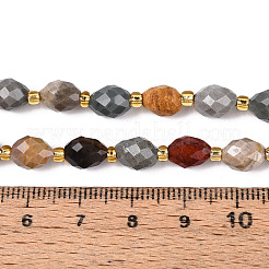 Natürliches Bild Jaspis Perlen Stränge&nbsp;G-N342-53-8x6-09