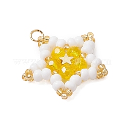 Pendenti a forma di stella con perline di vetro&nbsp;PALLOY-MZ00541-02
