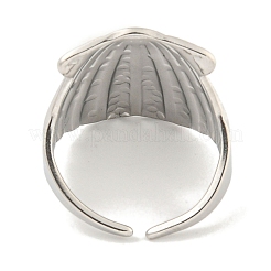 Muschelförmige offene Fingerringe aus 304 Edelstahl für Frauen&nbsp;RJEW-P114-02P
