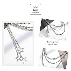 Legierung Stern Charms 3 Schicht Kette Gürtel für Hosen&nbsp;FS-WG5CAFD-01