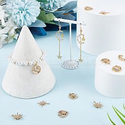 12 pz 6 pendenti in ottone con micro pavé di zirconi cubici&nbsp;KK-SC0003-36