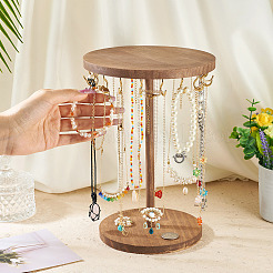 Espositore per collana di gioielli in legno tondo organizer per appendere la torre&nbsp;NDIS-TAC0001-01A