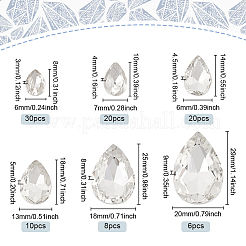 6 Stil Strass-Cabochons aus Glas mit spitzem Rücken&nbsp;RGLA-FG0001-20