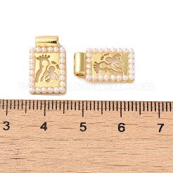 Pendenti in ottone con placcatura a cremagliera e perle acriliche&nbsp;X-KK-G488-05B-G