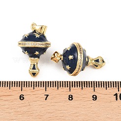 Latón micro pavé colgantes de esmalte de circonio cúbico&nbsp;KK-Z146-06G-01