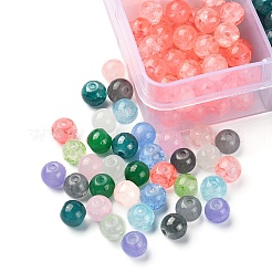 840 Stück 12-farbige Crackle-Glasperlenstränge&nbsp;DGLA-YW0001-10