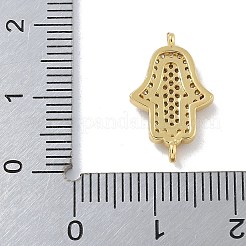 Gestell aus Messing mit Mikropflaster und klarem Zirkonia. Religion Hamsa Hand Verbinder Charms&nbsp;KK-A23410-053G