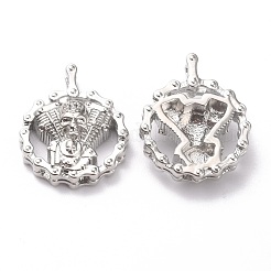 Pendentifs avec zircon cubiques à micro-pavés en laiton&nbsp;ZIRC-O044-13P