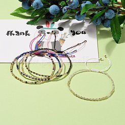 Bracelets de perles de nylon tressés réglables&nbsp;BJEW-JB05764