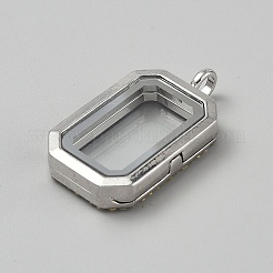 Bilderrahmenanhänger aus Legierung mit Glas&nbsp;PALLOY-WH0120-15P