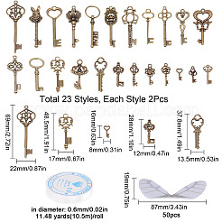Kit fai da te per realizzare un braccialetto con ciondolo a forma di chiave scheletrica e ala&nbsp;DIY-SC0017-43