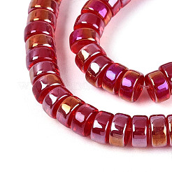 Ab couleur plaqué perles de verre transparent brins&nbsp;GLAA-T026-3x6mm-T09