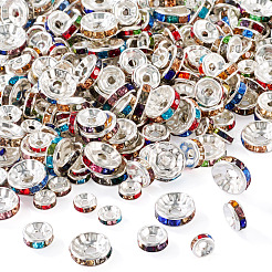 300 Stück 3 Stile Unterlegscheibe Messing Strass Abstandsperlen&nbsp;RB-TA0001-33P