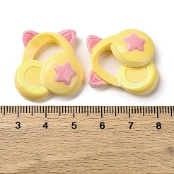 Cabochons en résine opaques sur le thème de la musique&nbsp;LS-CRES-Z010-02C