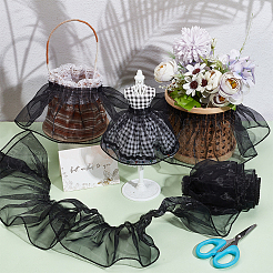 Organza-Plissee-Spitzenband&nbsp;OCOR-WH0097-42A