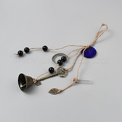 Eisenglocke Schlüssel Mond Charms Windspiel&nbsp;HJEW-WH20023-004AB