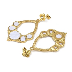 Orecchini pendenti a forma di fiore in acciaio inossidabile 304 con placcatura sotto vuoto in PVD&nbsp;EJEW-Z075-09G-01