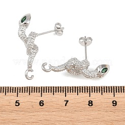 Accessoires de clous d'oreilles en laiton avec micro pavé zircone cubique&nbsp;KK-K340-42P