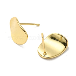Aretes ovalados de latón chapado en bastidor para mujer&nbsp;EJEW-F326-21G
