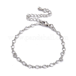 Pulseras de cadena de eslabones de latón chapado en rack para mujer&nbsp;BJEW-G735-16P