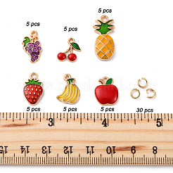 30pcs 6 styles de pendentifs en émail en alliage&nbsp;ENAM-FP0002-11