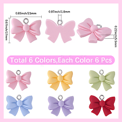 Colgantes de resina opaca 36pcs 6 colores&nbsp;RESI-SC0006-68