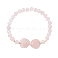 Stretch-Armbänder aus natürlichen Rosenquarzperlen für Frauen&nbsp;BJEW-TA00622