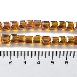 FilI di perline in vetro placcato&nbsp;EGLA-R030-6x6mm-17