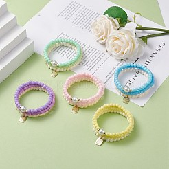 3 braccialetti elastici da surfista in argilla polimerica fatti a mano con perle di vetro&nbsp;BJEW-JB08072