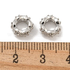 Messing Micro Pave klare Zirkonia europäische Perlen&nbsp;KK-U030-24P