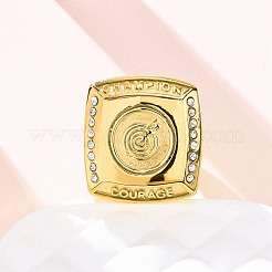 Anillos de dedo de acero inoxidable 304 y rhinestone para mujer&nbsp;RJEW-B121-03B-G