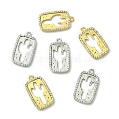 6 pièces 2 couleurs laiton micro pavé pendentifs zircone cubique&nbsp;KK-CJ0003-22